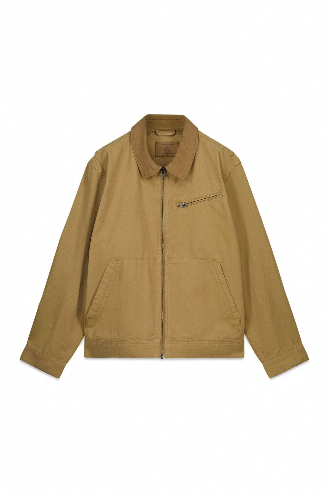 Contrast Washed Jacket - Beige/camel