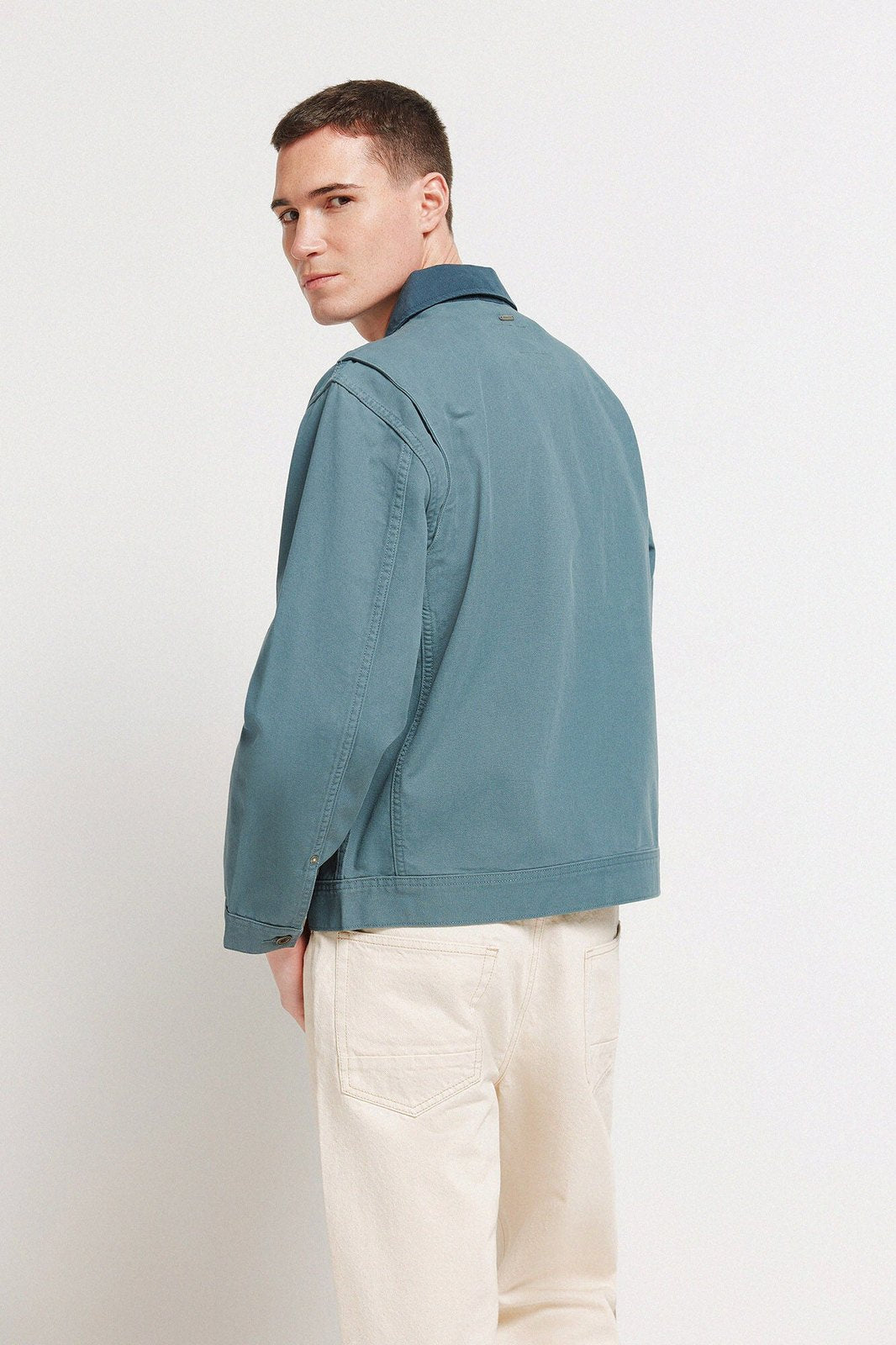 Contrast Washed Jacket - Blue