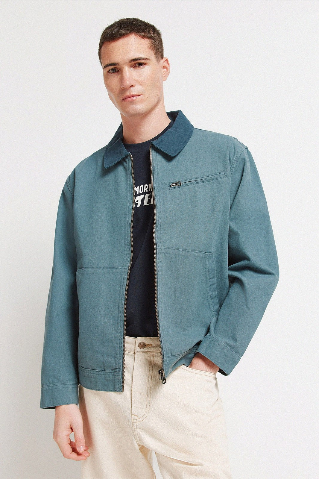 Contrast Washed Jacket - Blue