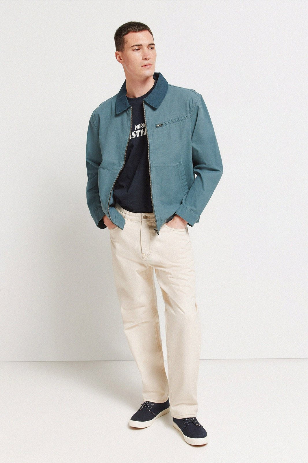 Contrast Washed Jacket - Blue