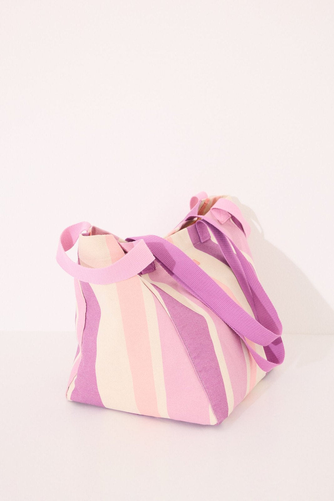 Womensecret Large canvas and raffia handbag, bag - Purple 4 Shaws Department Stores
