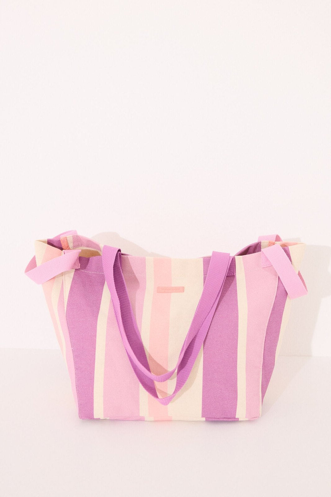 Womensecret Large canvas and raffia handbag, bag - Purple 7 Shaws Department Stores