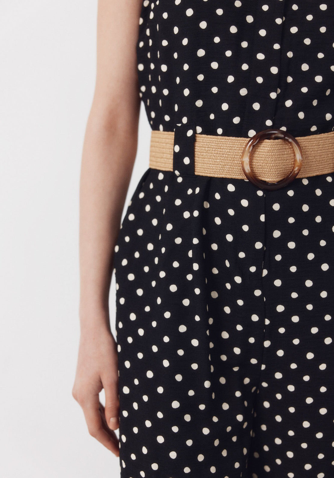 Cortefiel Raffia Belted Jumpsuit - Multicolour 4 Shaws Department Stores