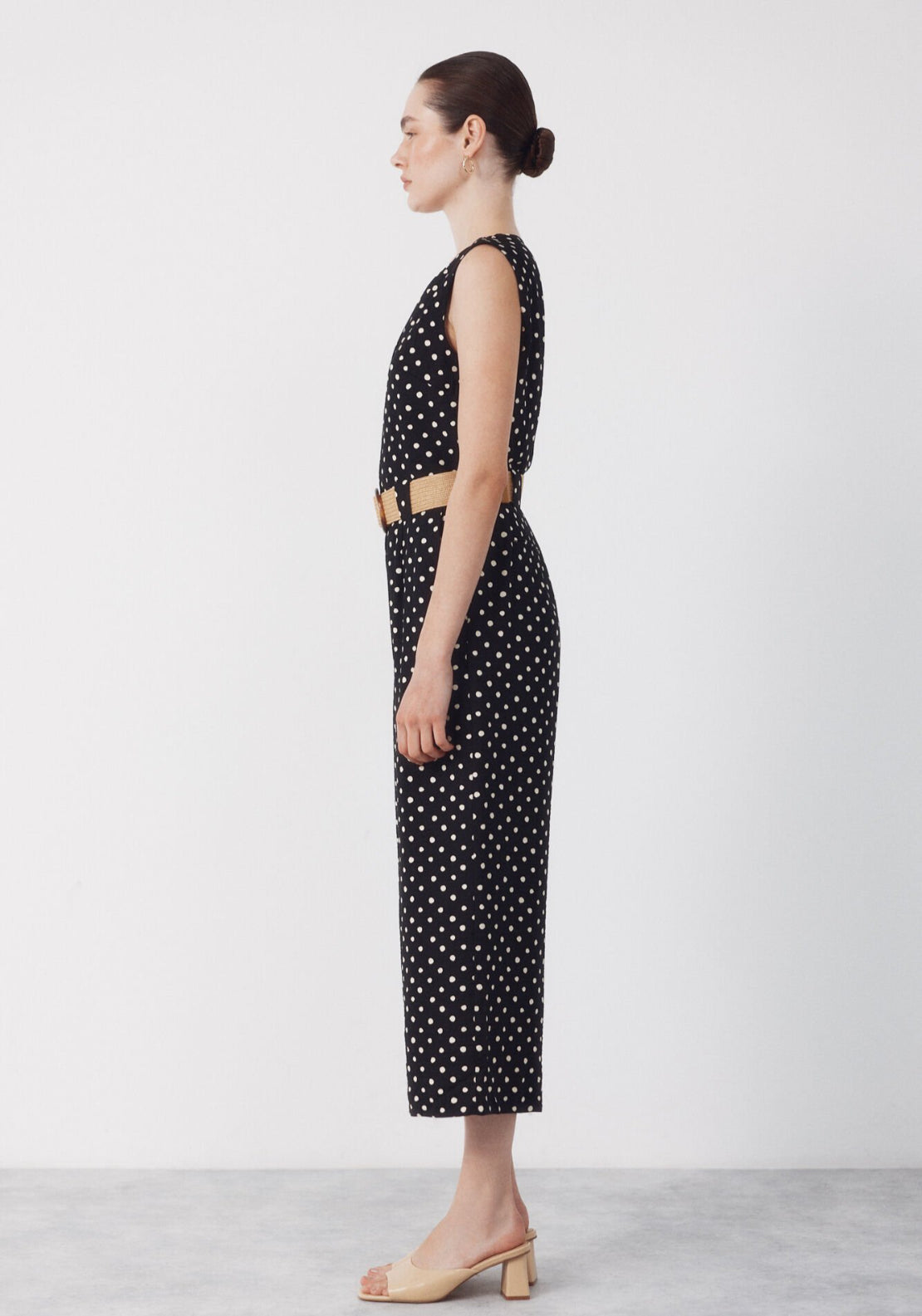 Cortefiel Raffia Belted Jumpsuit - Multicolour 3 Shaws Department Stores