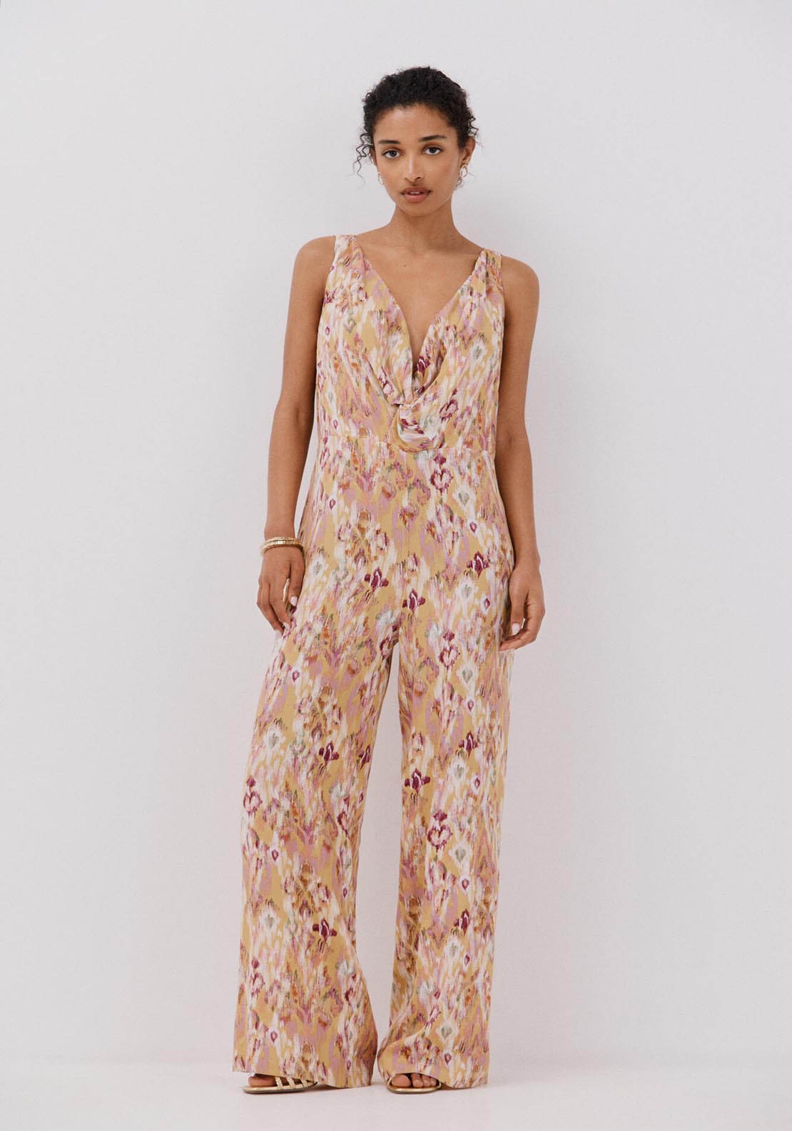Cortefiel Long Printed Jumpsuit - Multicoloured 1 Shaws Department Stores