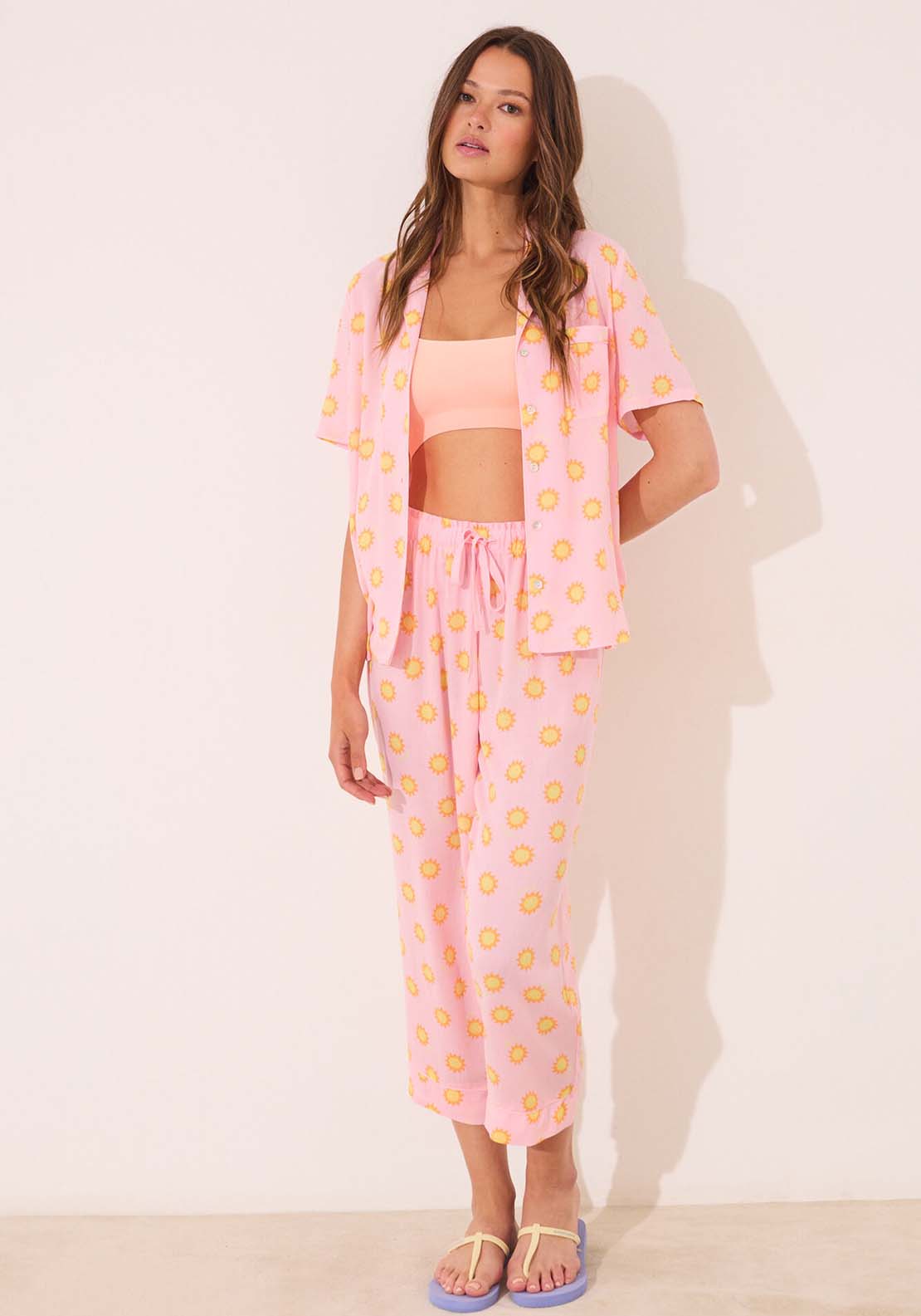 Short Sleeves Masculine Pyjama - Pink