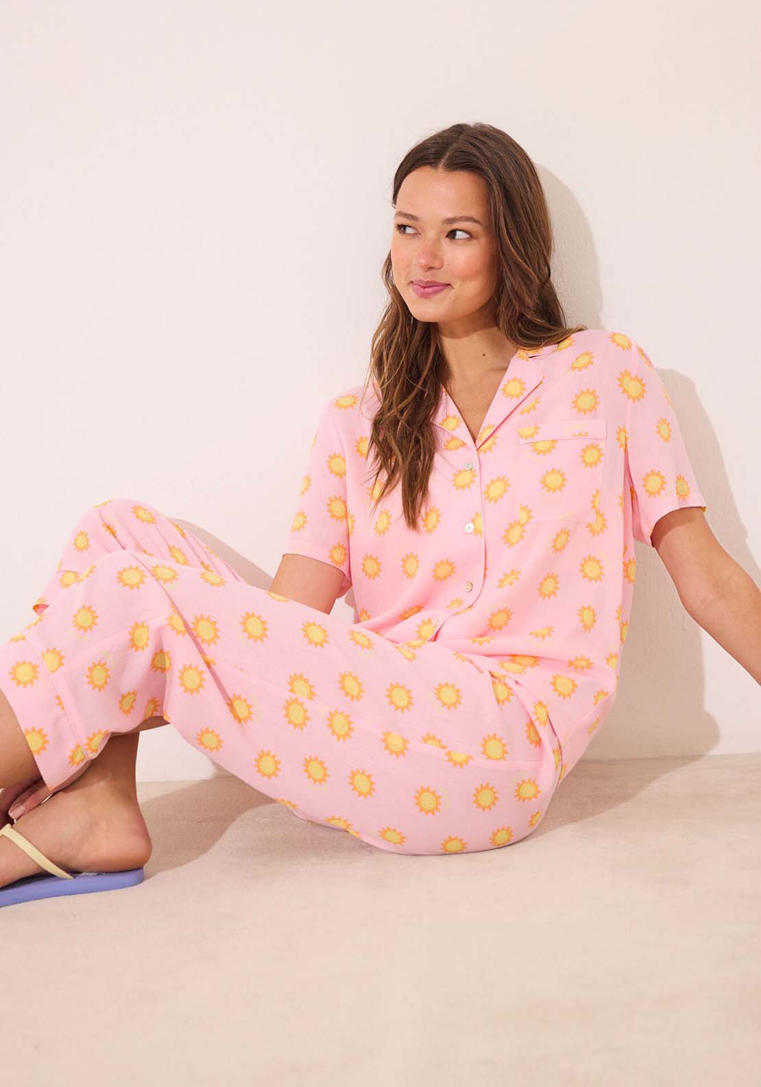 Short Sleeves Masculine Pyjama - Pink