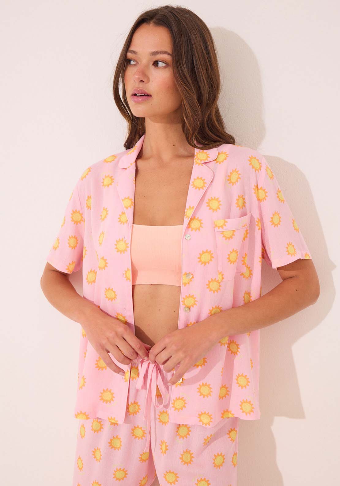 Short Sleeves Masculine Pyjama - Pink