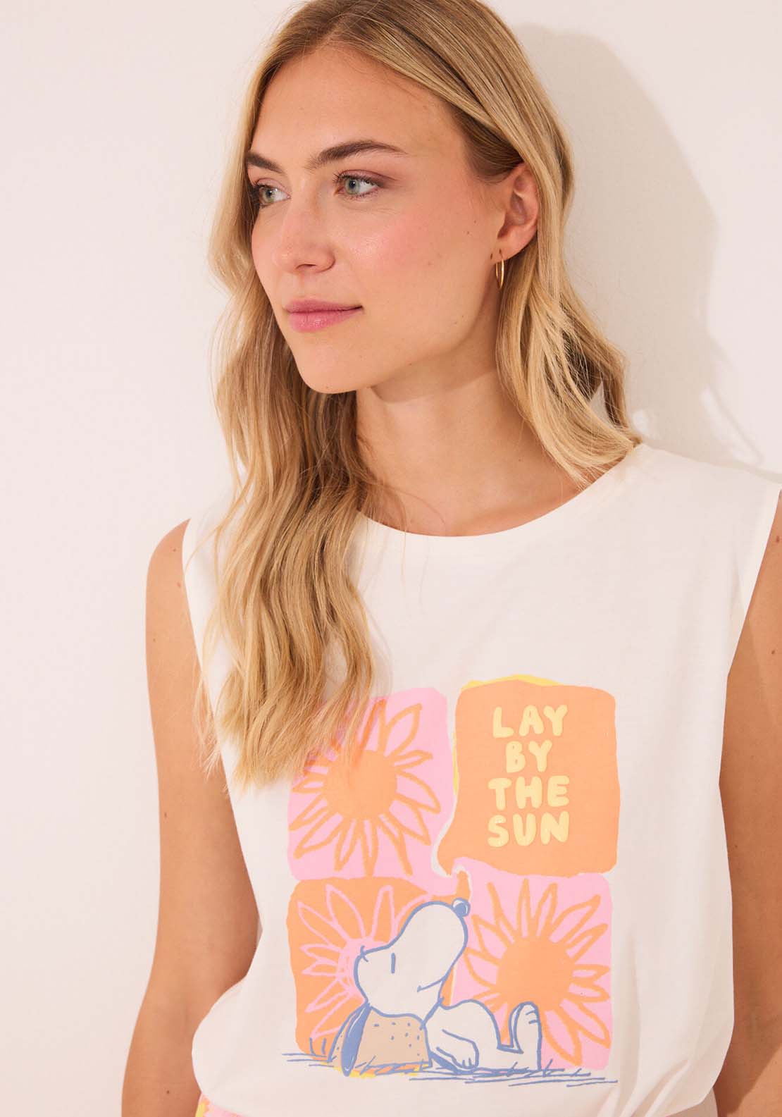 Sleeveless Short Pant Pyjama - White