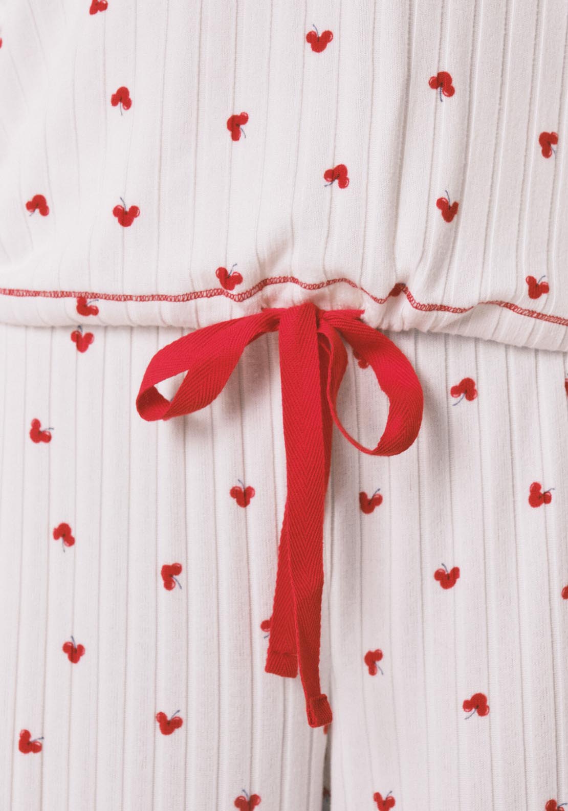 Mickey Print Long Pyjamas - White