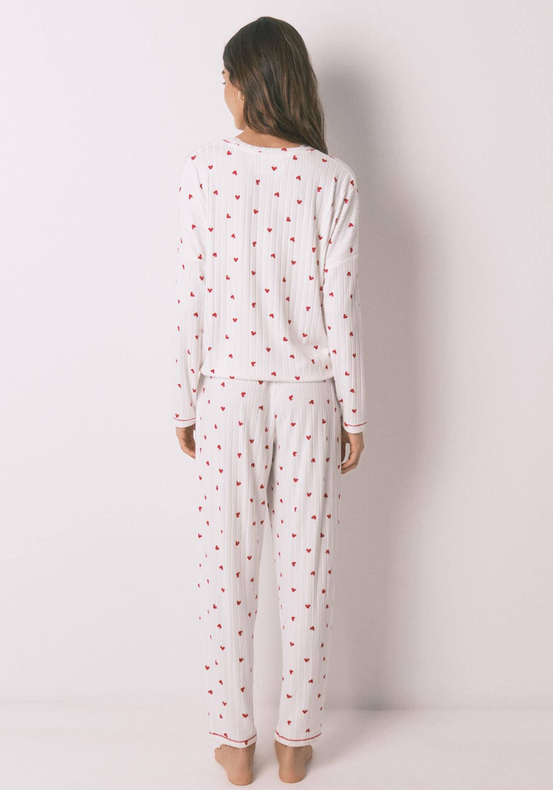Mickey Print Long Pyjamas - White