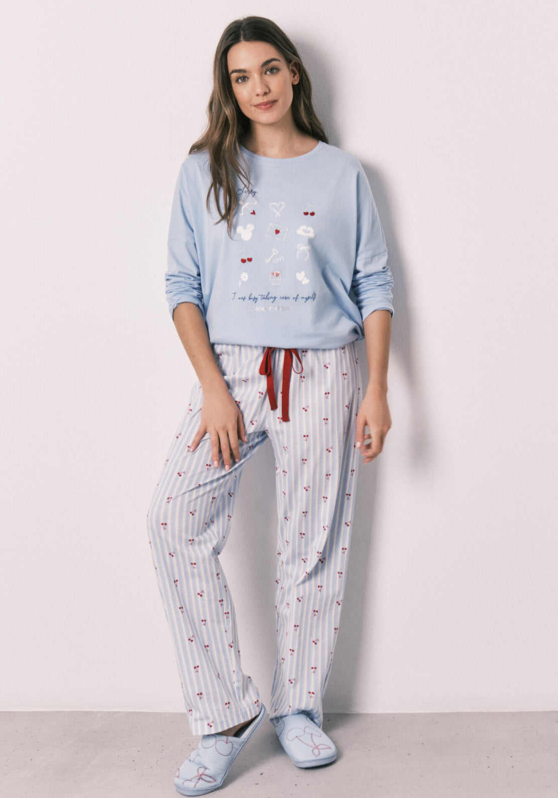 Long Sleeve Long Pant Pyjama - Blue