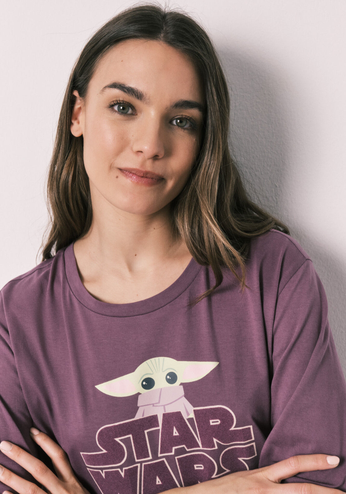 Cotton Long Pyjamas Baby Yoda - Purple