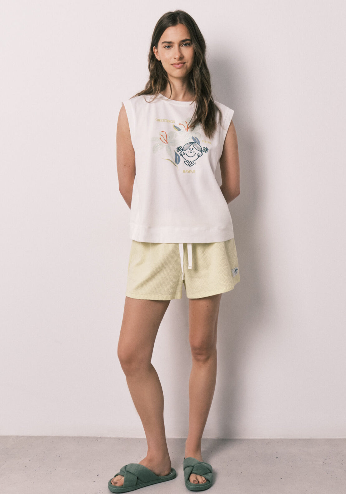Little Miss™ Sleeveless Short Pyjamas - White