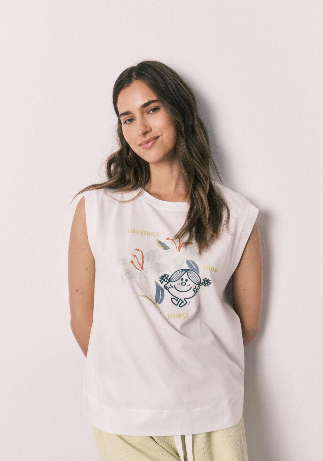 Little Miss™ Sleeveless Short Pyjamas - White