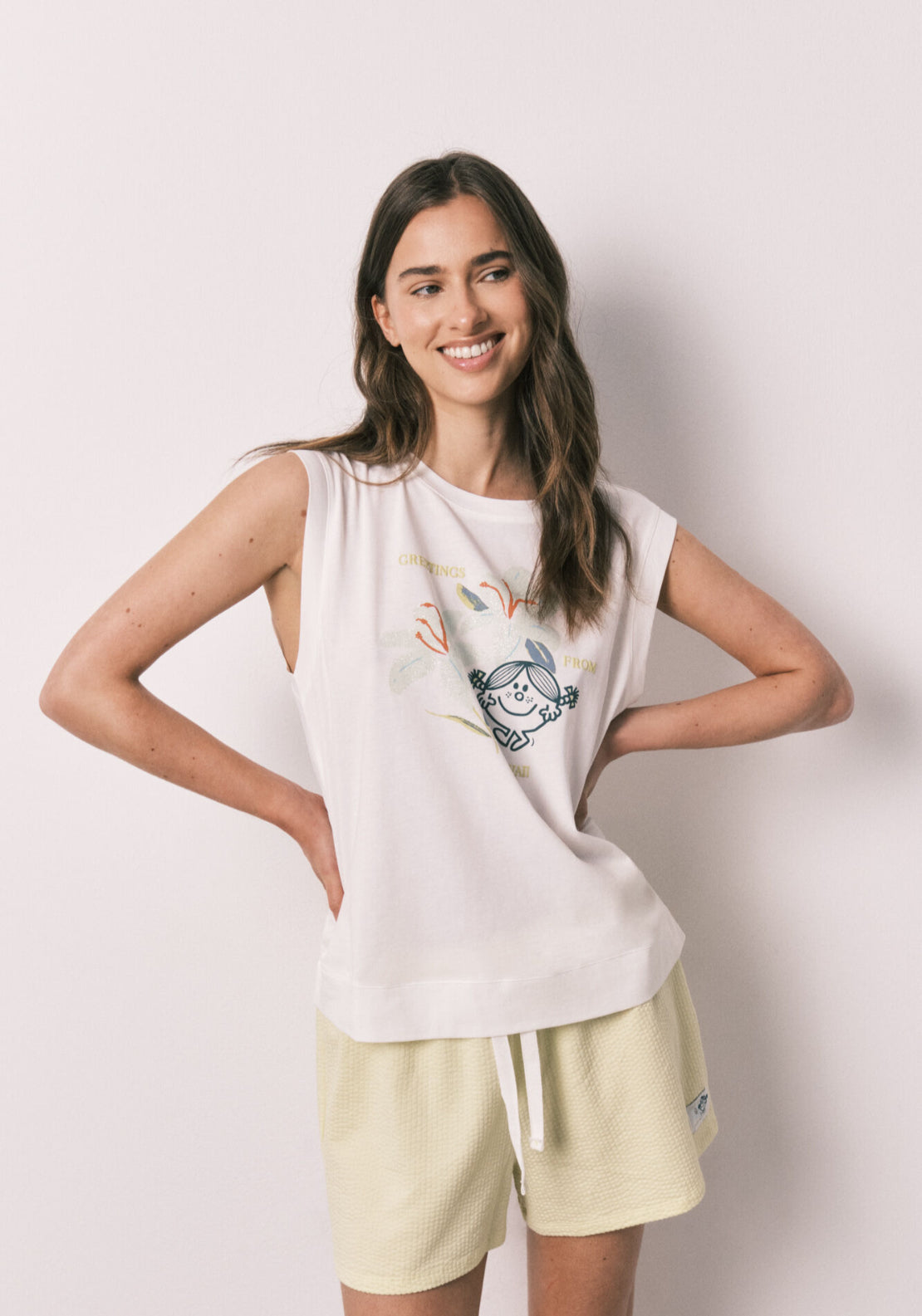 Little Miss™ Sleeveless Short Pyjamas - White