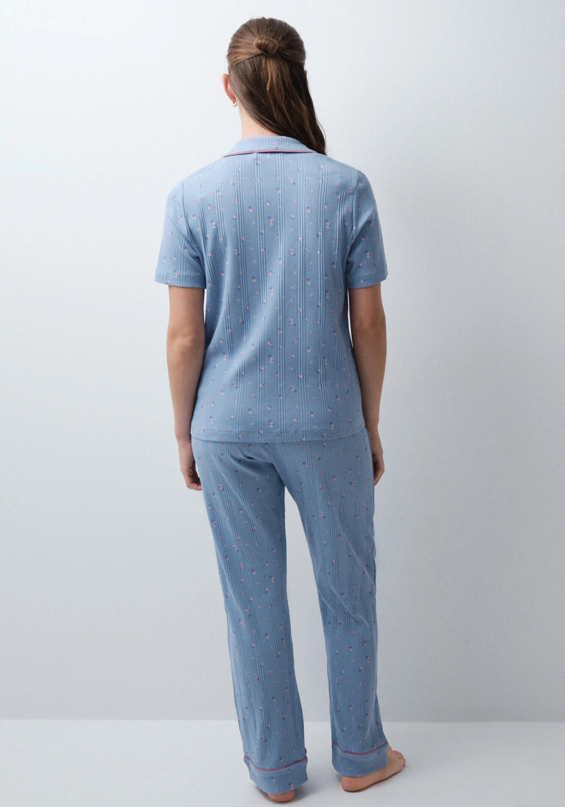 Coffee Club Classic Floral Pyjamas - Blue