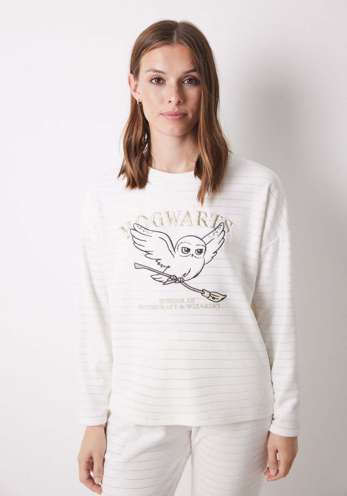 Womens Secret Hogwarts ivory velvet long pajamas - Ivory 2 Shaws Department Stores