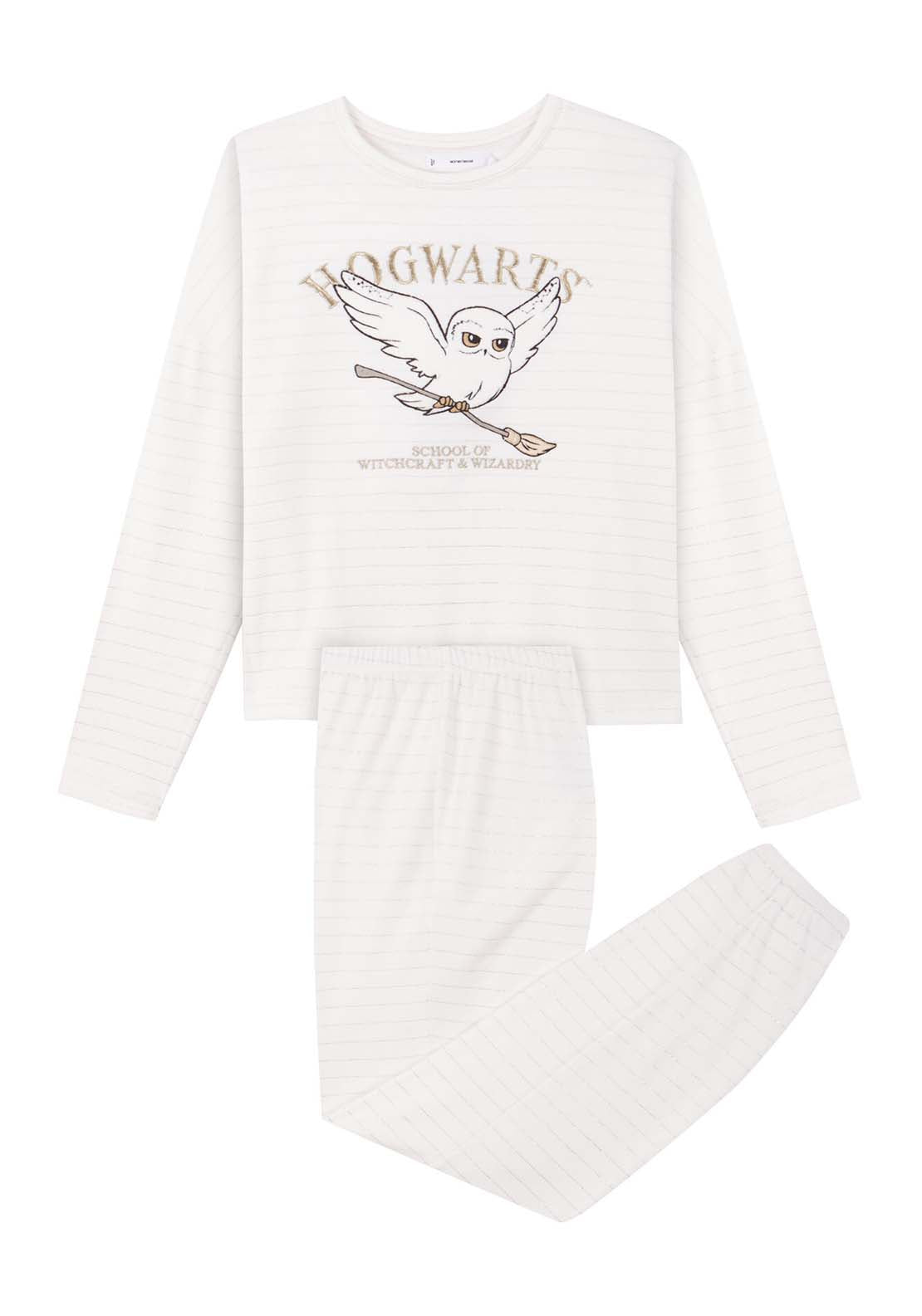 Womens Secret Hogwarts ivory velvet long pajamas - Ivory 5 Shaws Department Stores