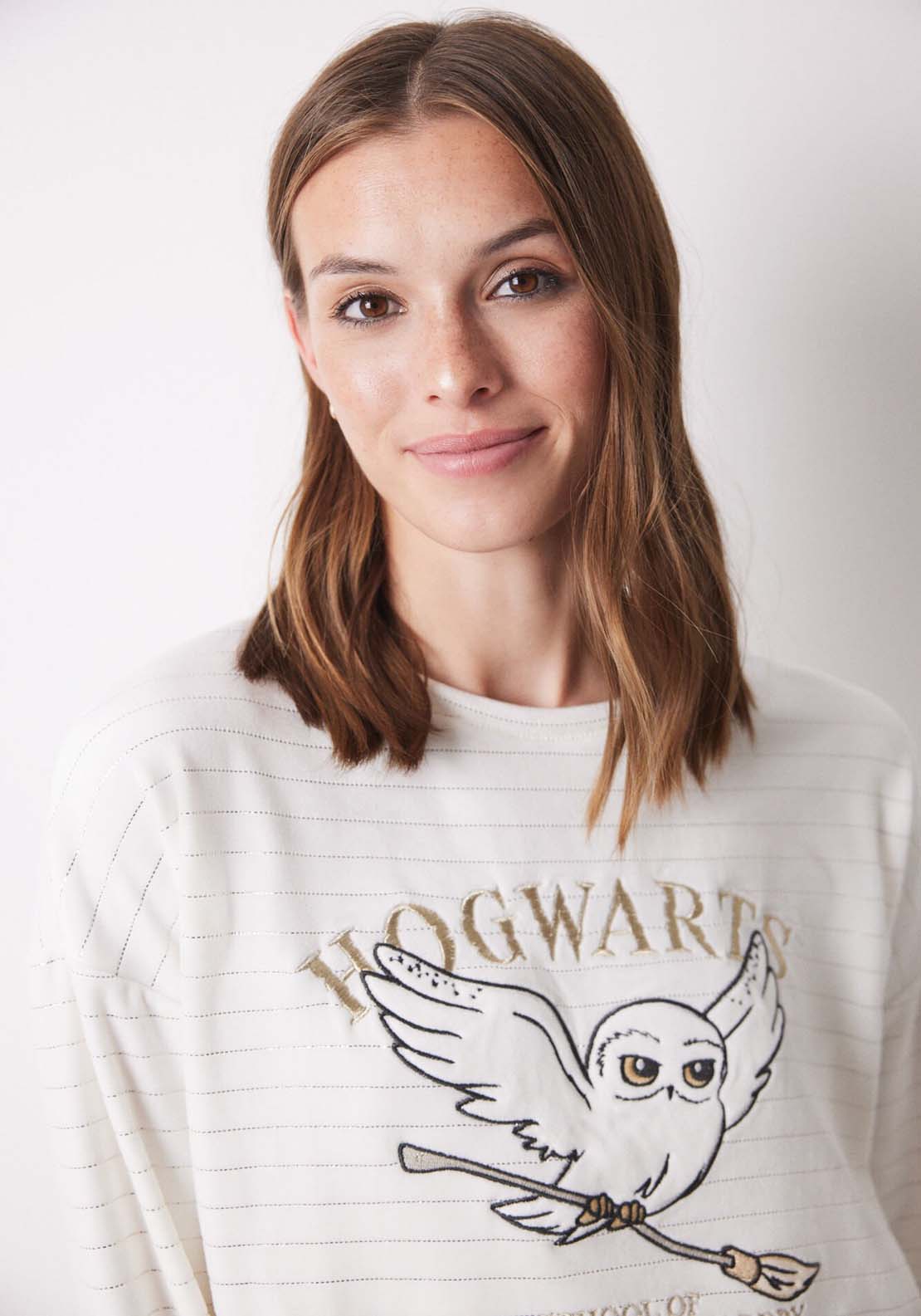 Womens Secret Hogwarts ivory velvet long pajamas - Ivory 4 Shaws Department Stores