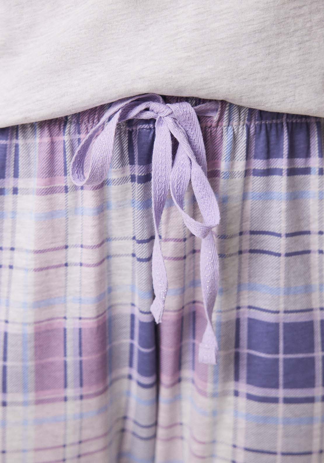 Womens Secret Long pajamas 100% cotton Snoopy checkered - Grey 2 Shaws Department Stores