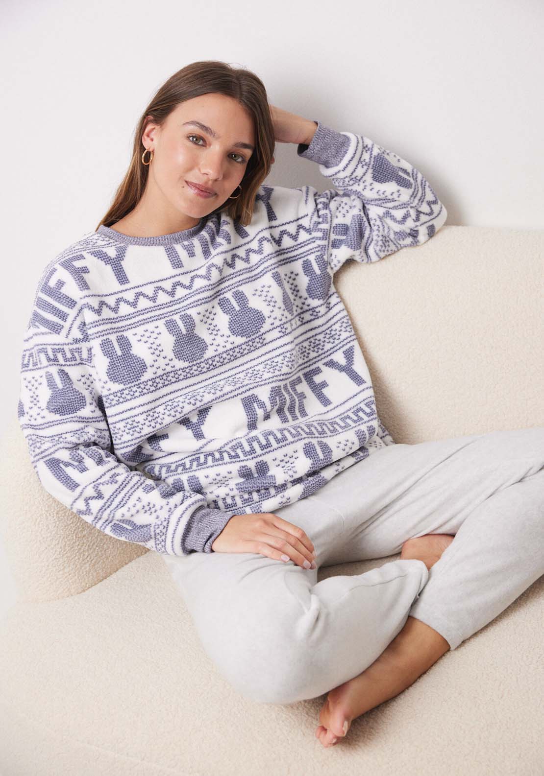 Womens Secret Long fleece Miffy pyjamas - Purple 1 Shaws Department Stores