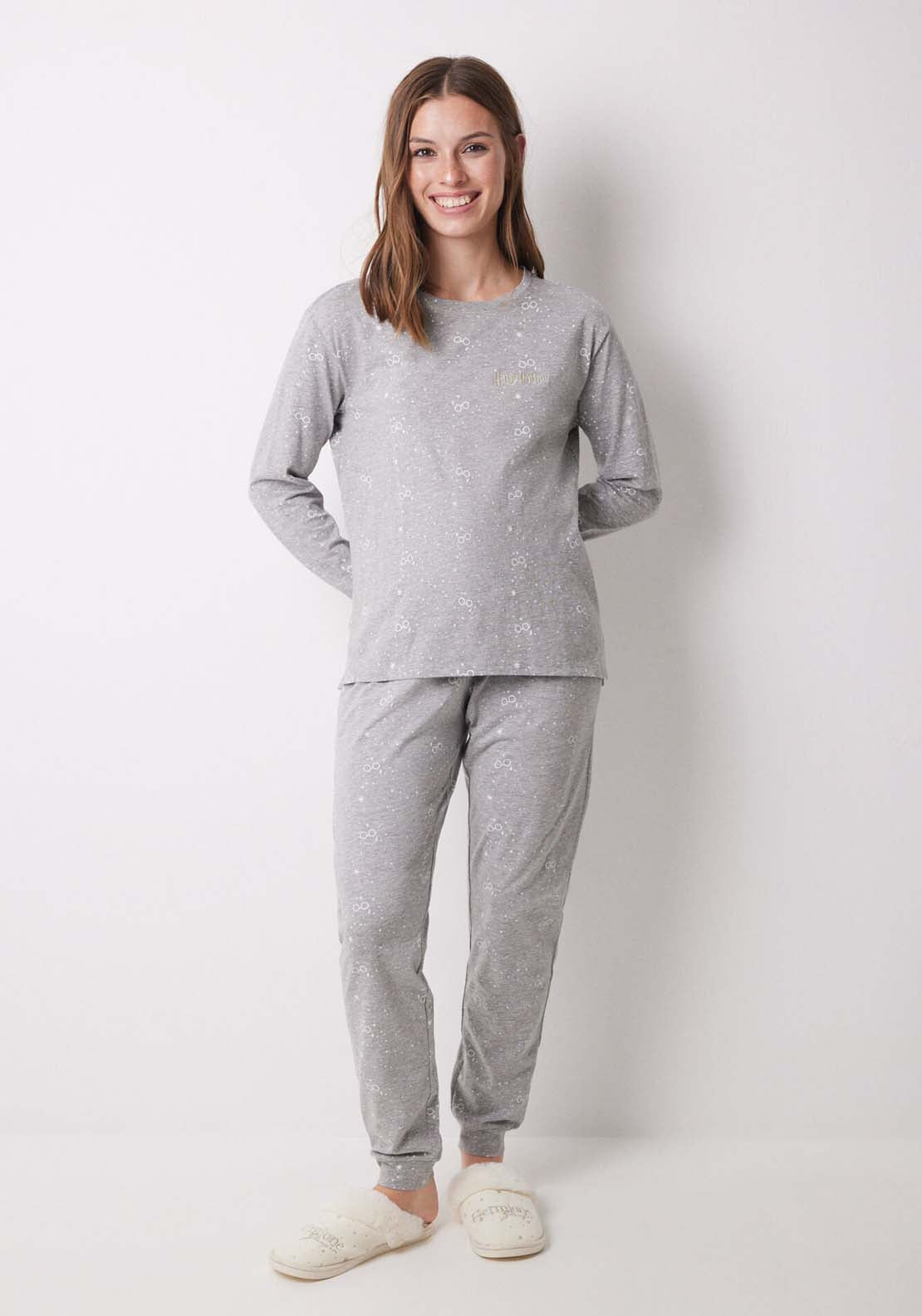 Womens Secret Harry Potter grey 100% cotton long pyjamas - Grey 1 Shaws Department Stores