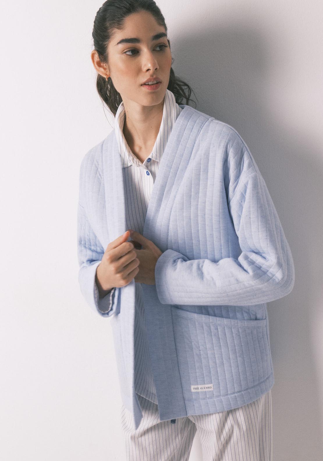 Short Puffer Robe - Blue