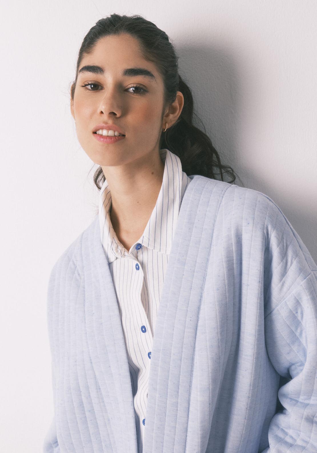 Short Puffer Robe - Blue