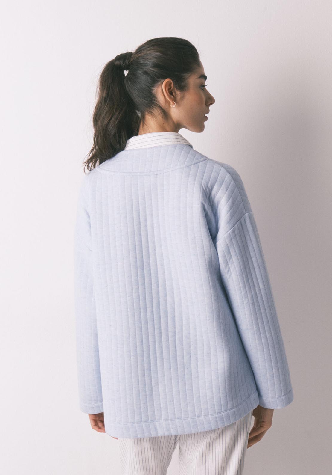 Short Puffer Robe - Blue