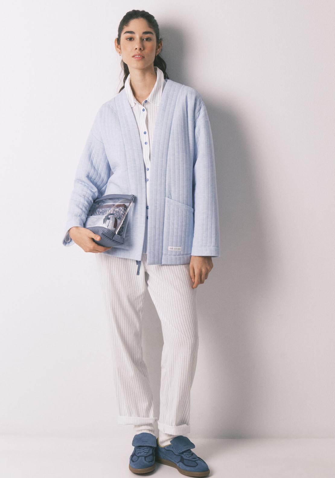 Short Puffer Robe - Blue