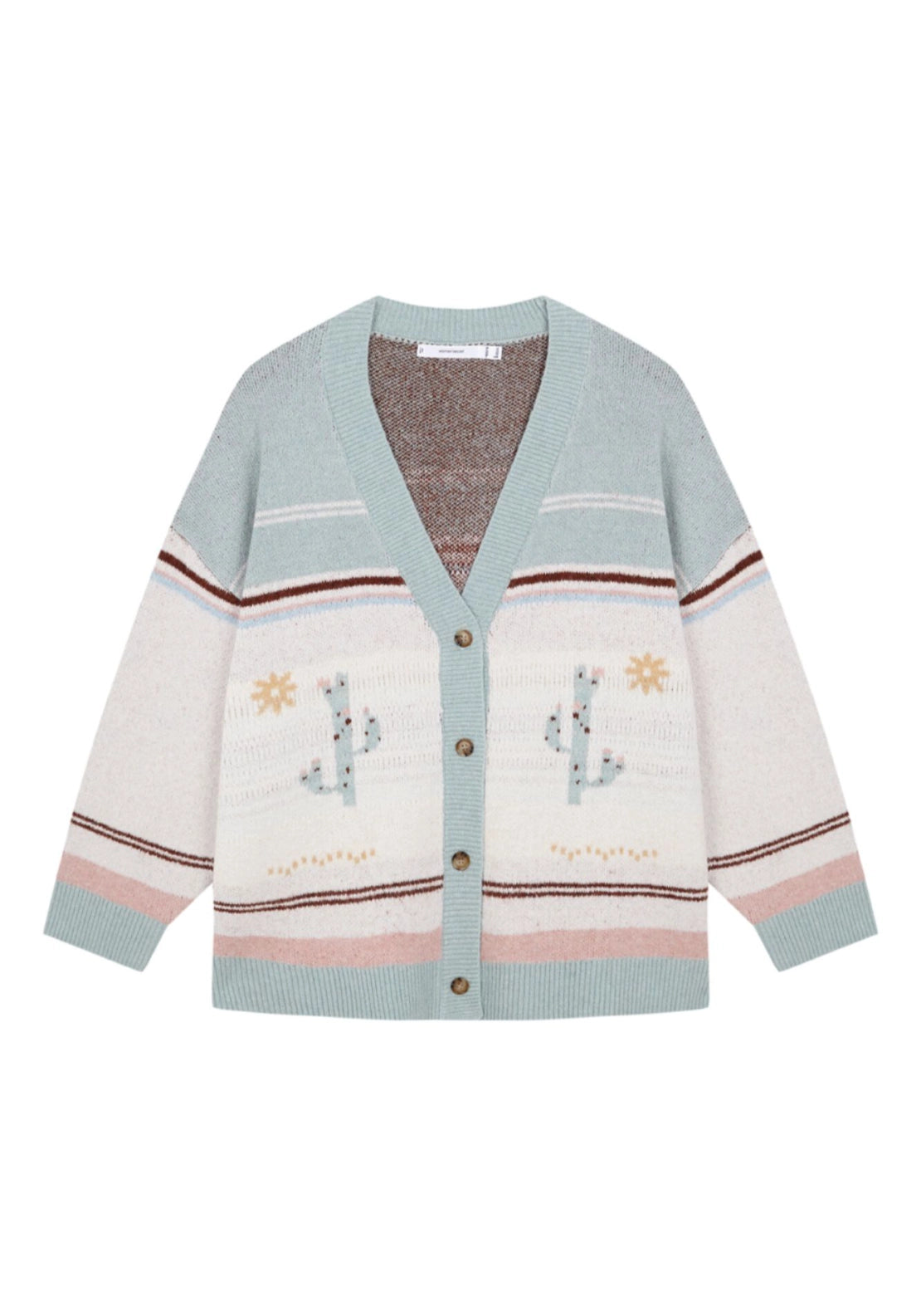 Short Knit Cardigan Robe - Multicolour