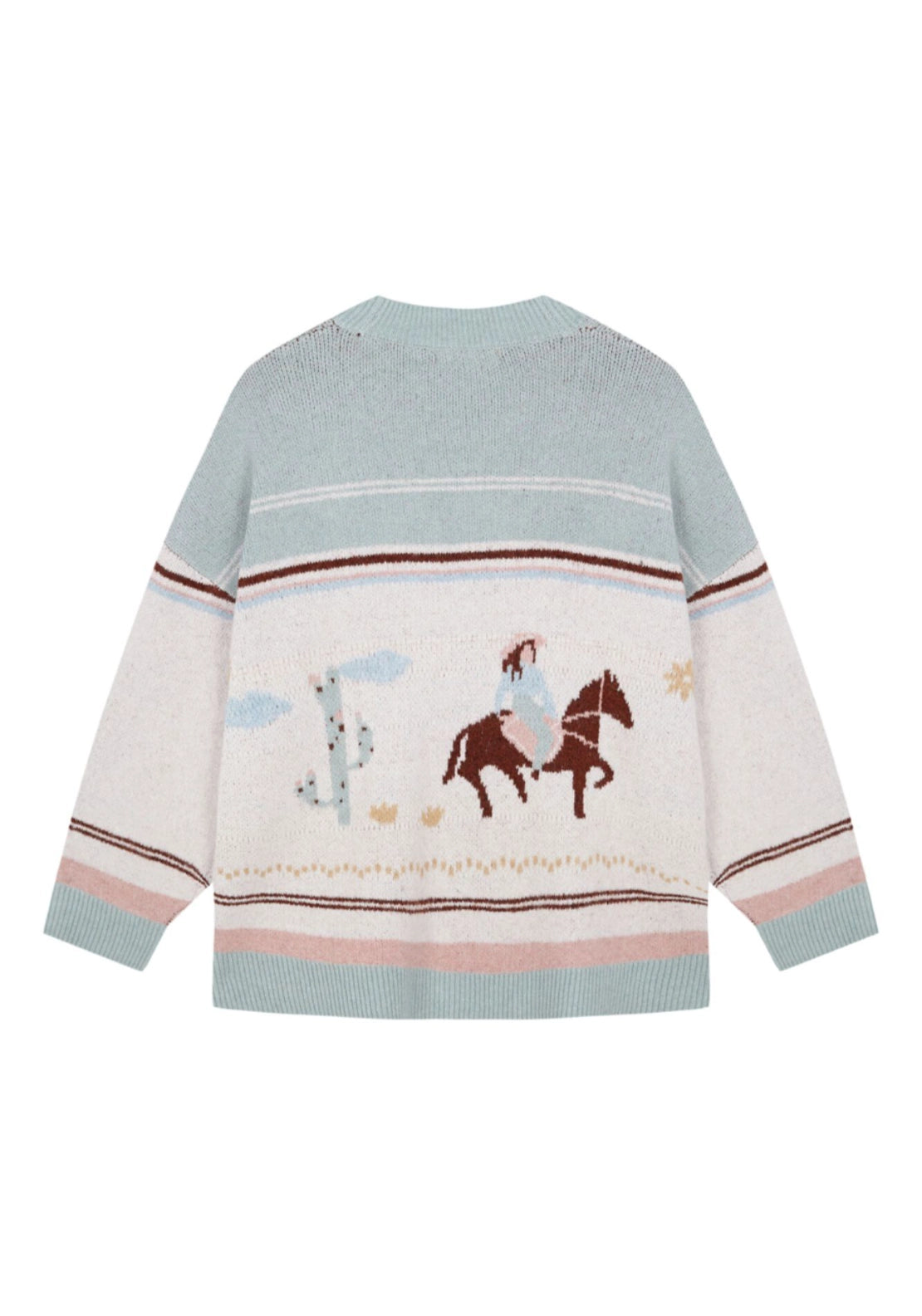 Short Knit Cardigan Robe - Multicolour