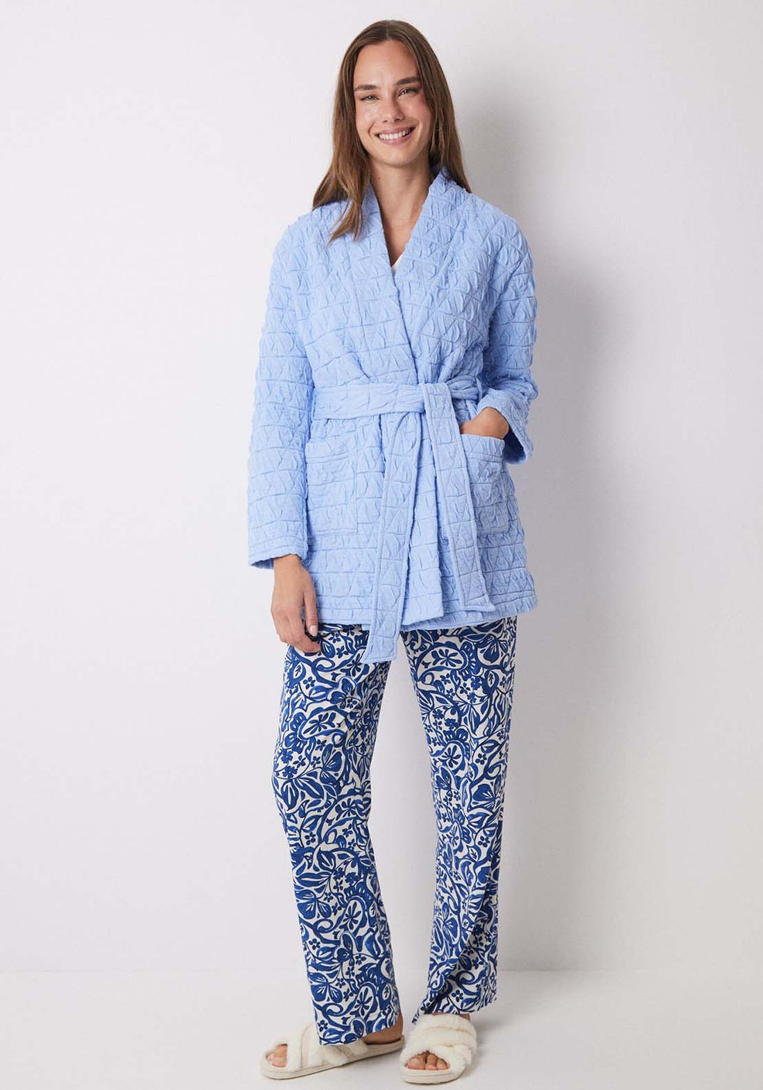 Dressing Gown Blue – Shaws - Main Image