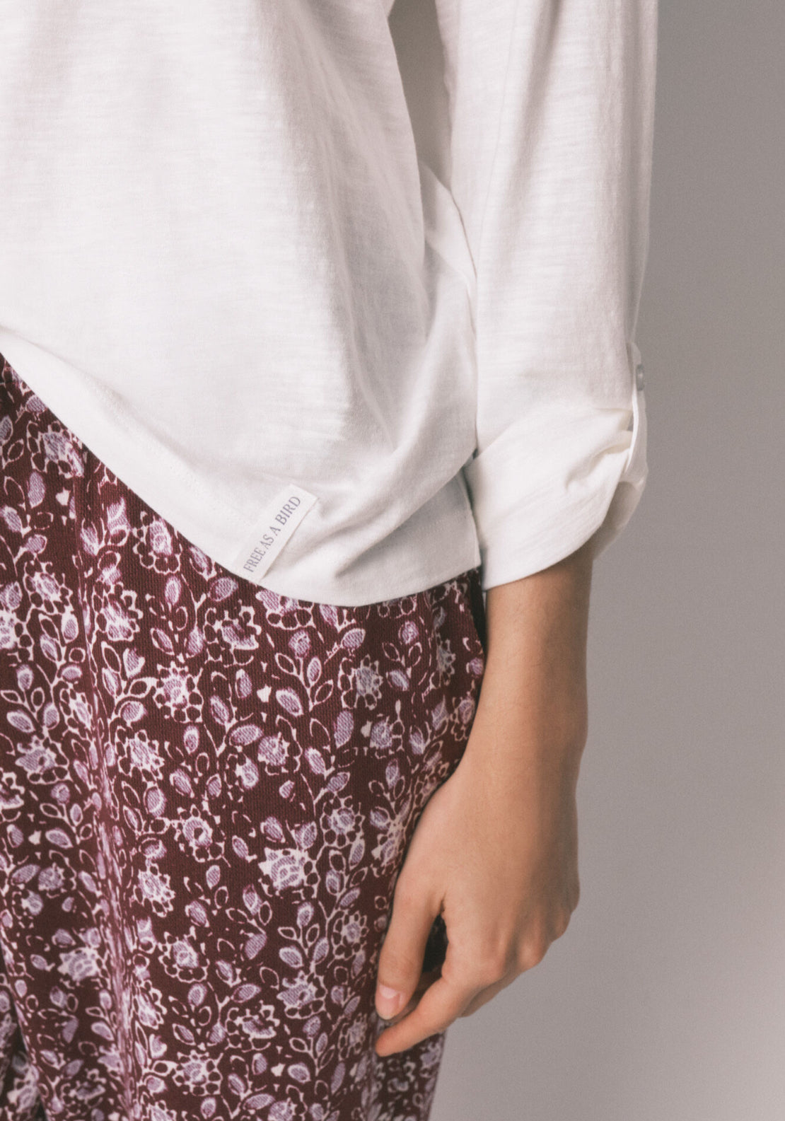 100% Cotton Long Sleeve T-Shirt - Ivory