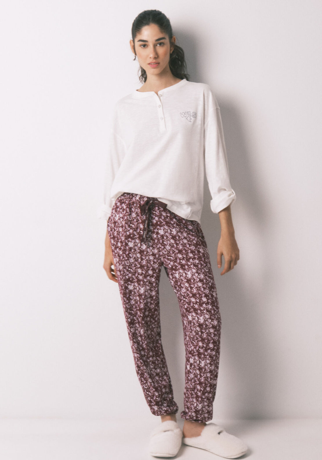 100% Cotton Long Sleeve T-Shirt - Ivory