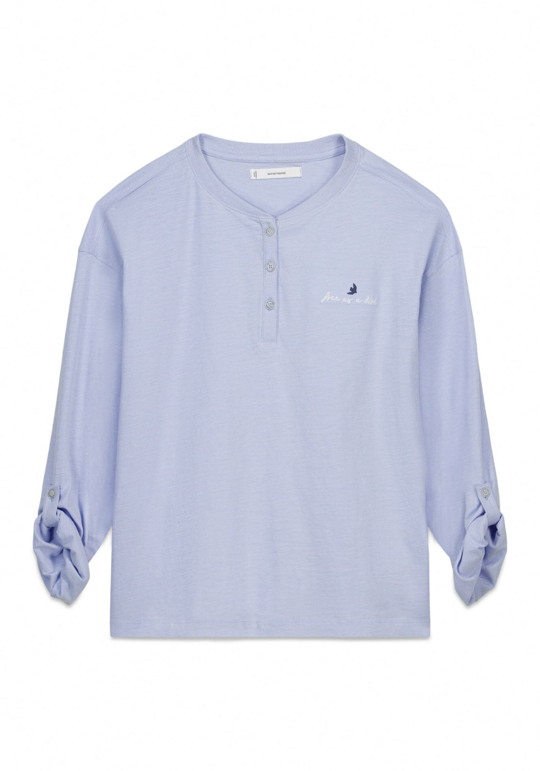 100% Cotton Long Sleeve T-Shirt - Blue