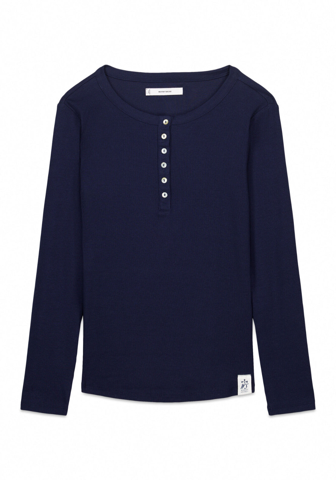 Cotton Long Sleeve T-Shirt - Blue