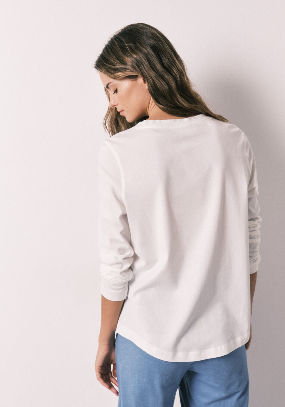 100% Cotton Long Sleeve T-Shirt - White