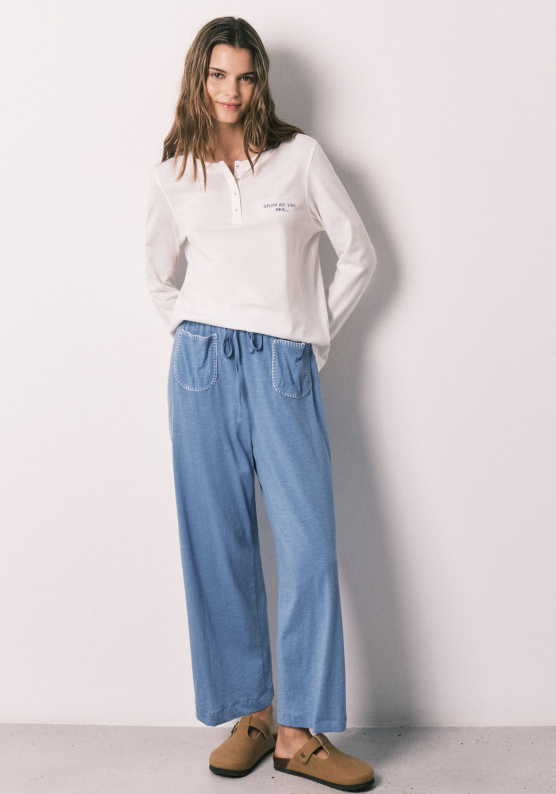 100% Cotton Long Sleeve T-Shirt - White