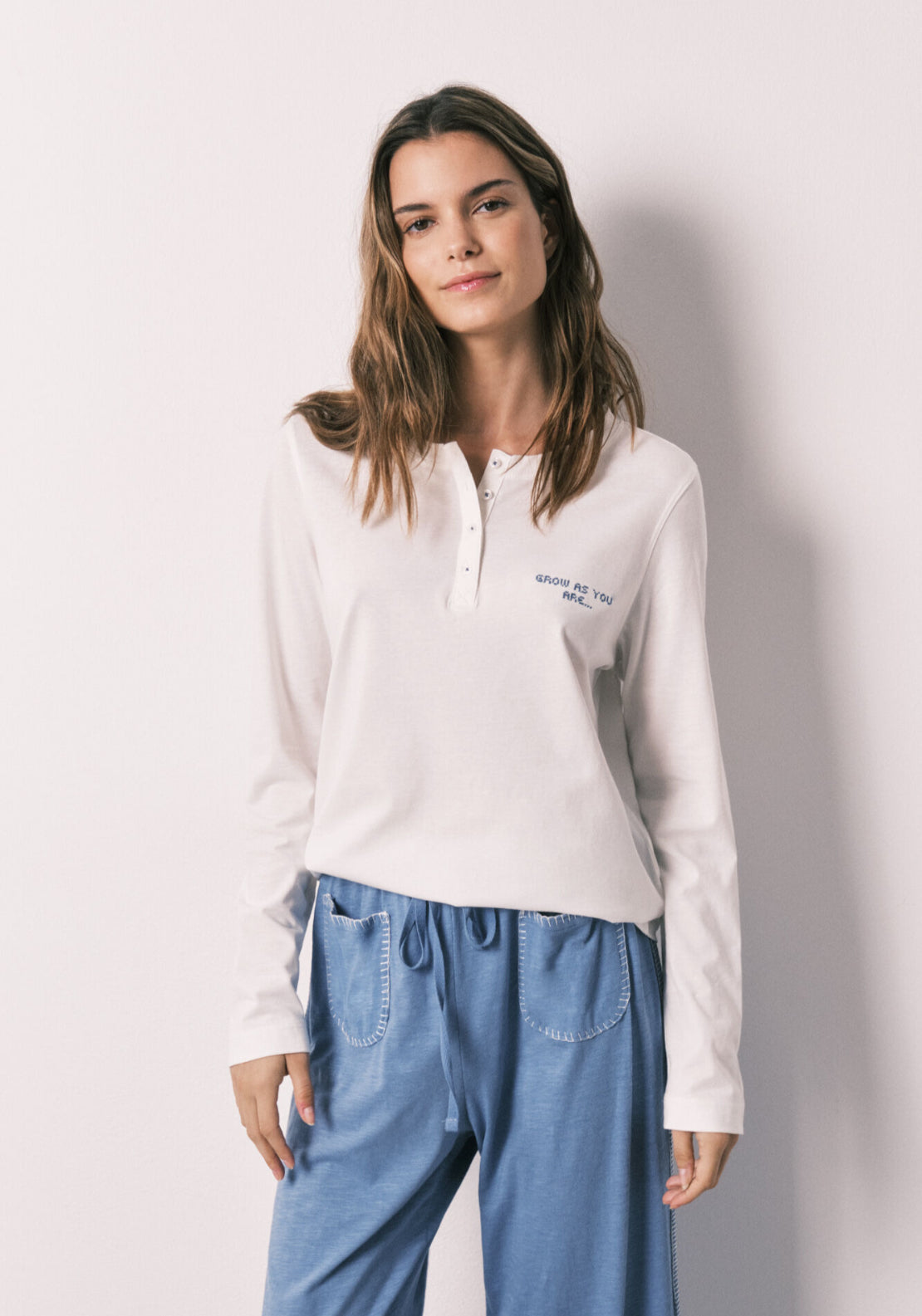 100% Cotton Long Sleeve T-Shirt - White