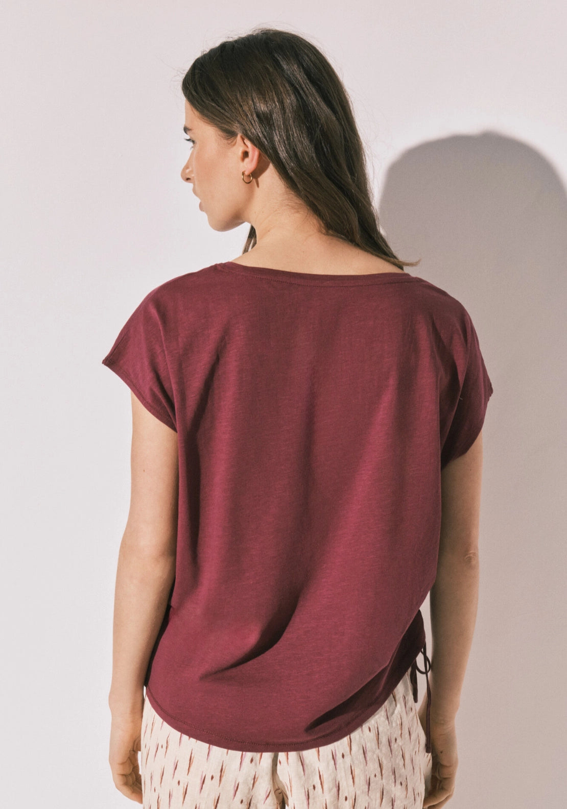 Ruched Pyjama Top - Wine