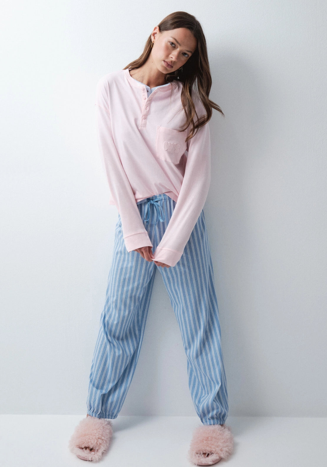Cotton Pocket PJ Top - Pink