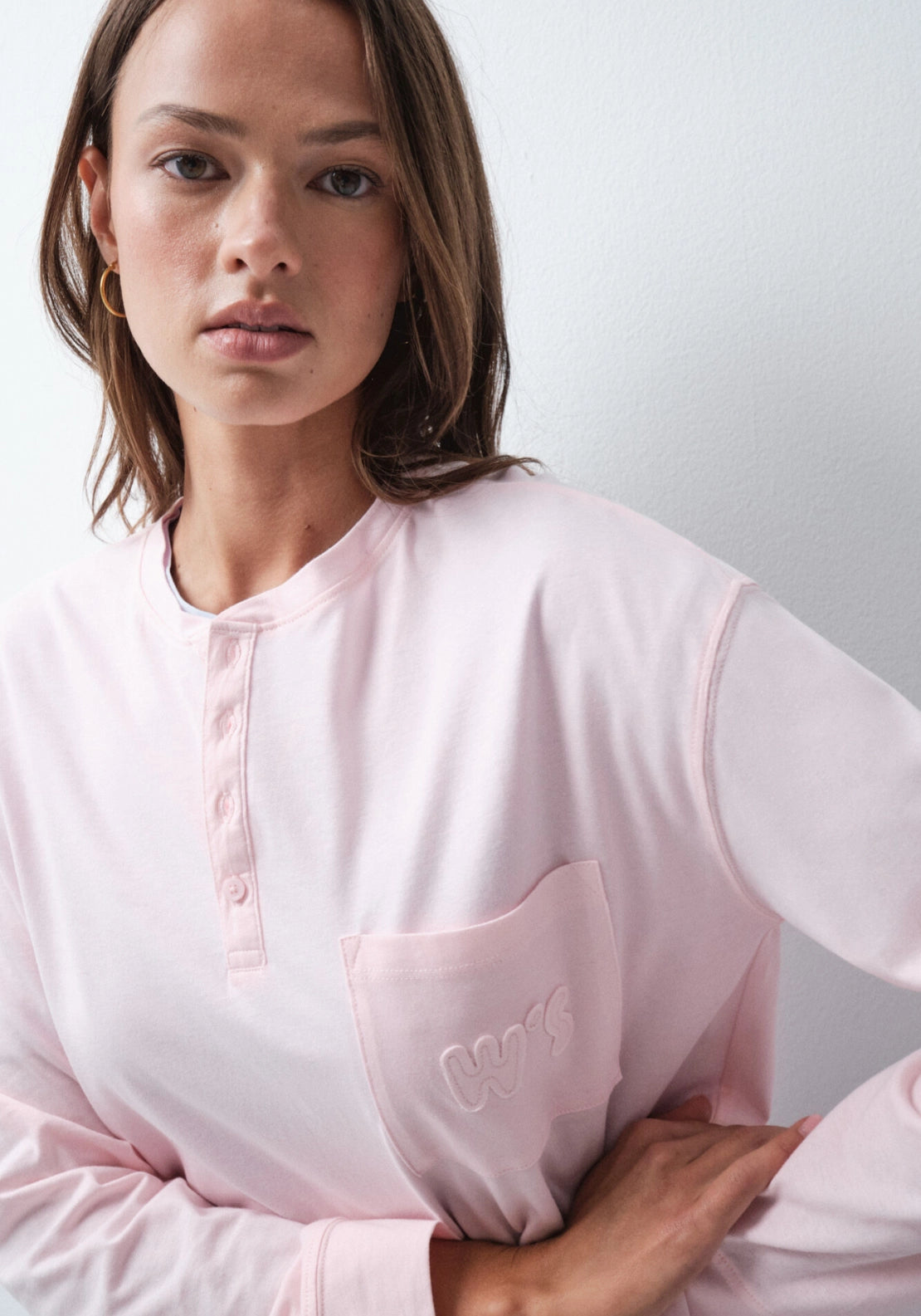 Cotton Pocket PJ Top - Pink