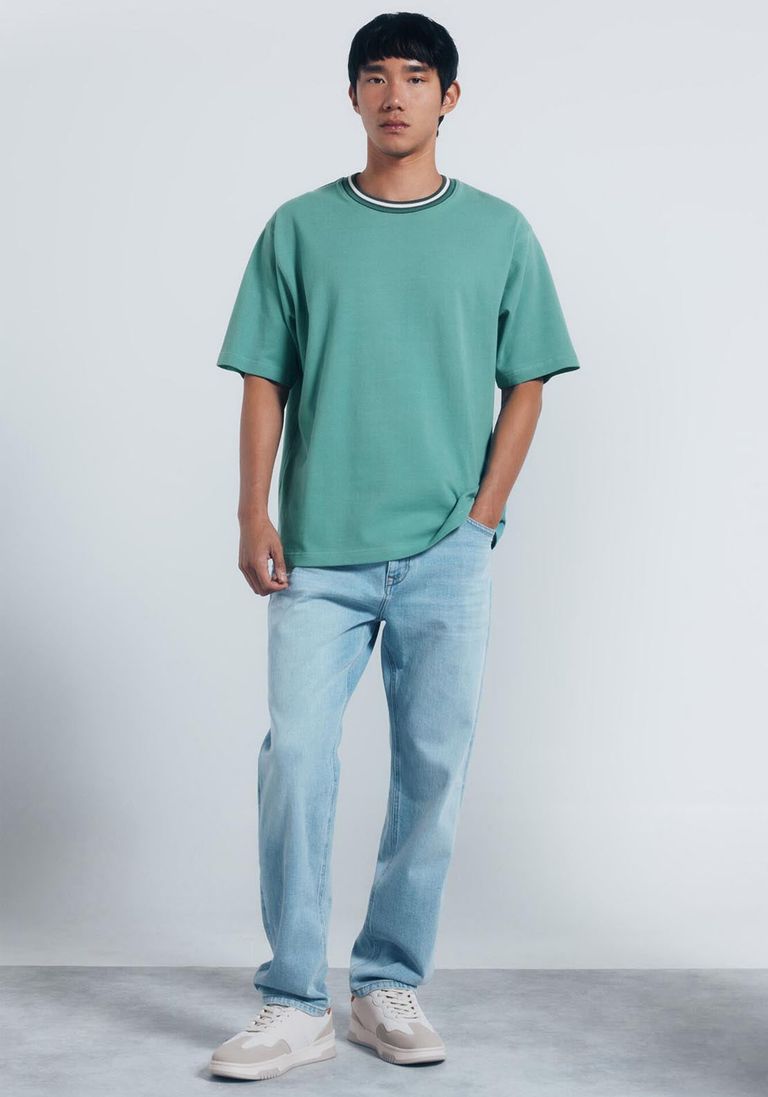 Piqué Tipping T-Shirt - Green