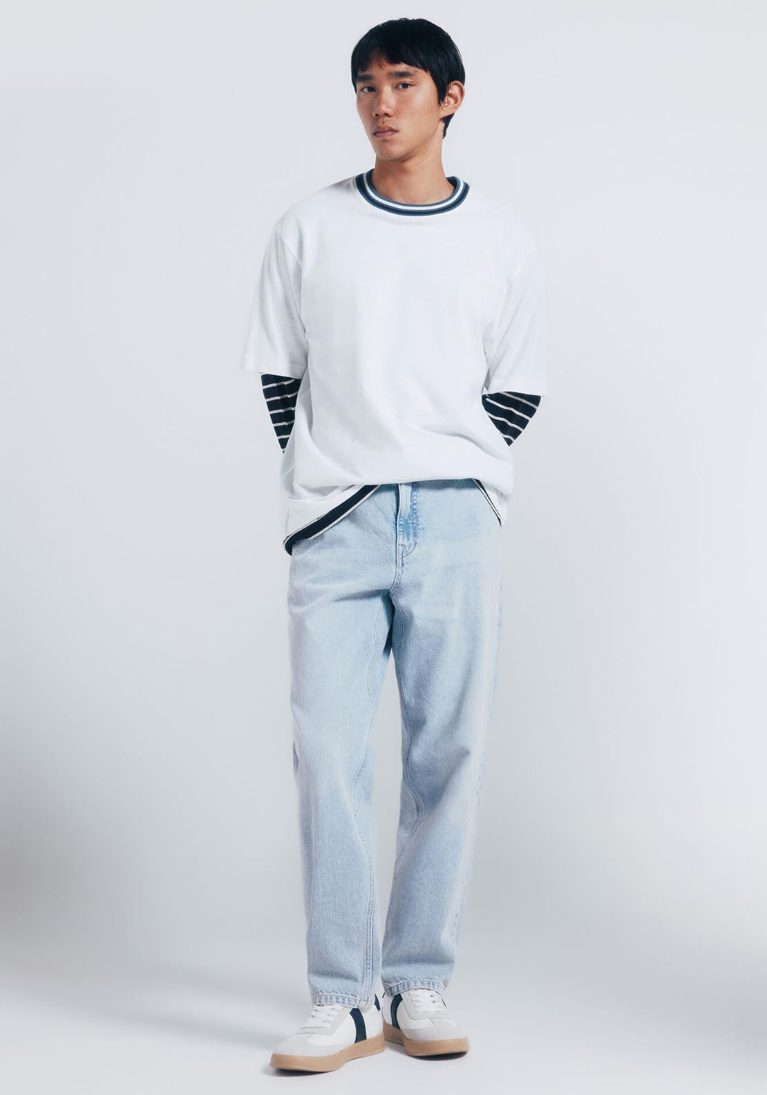 Piqué Tipping T-Shirt - White