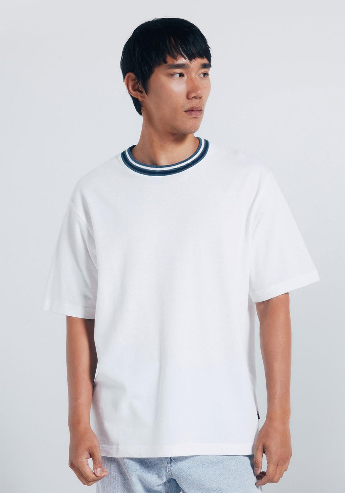 Piqué Tipping T-Shirt - White
