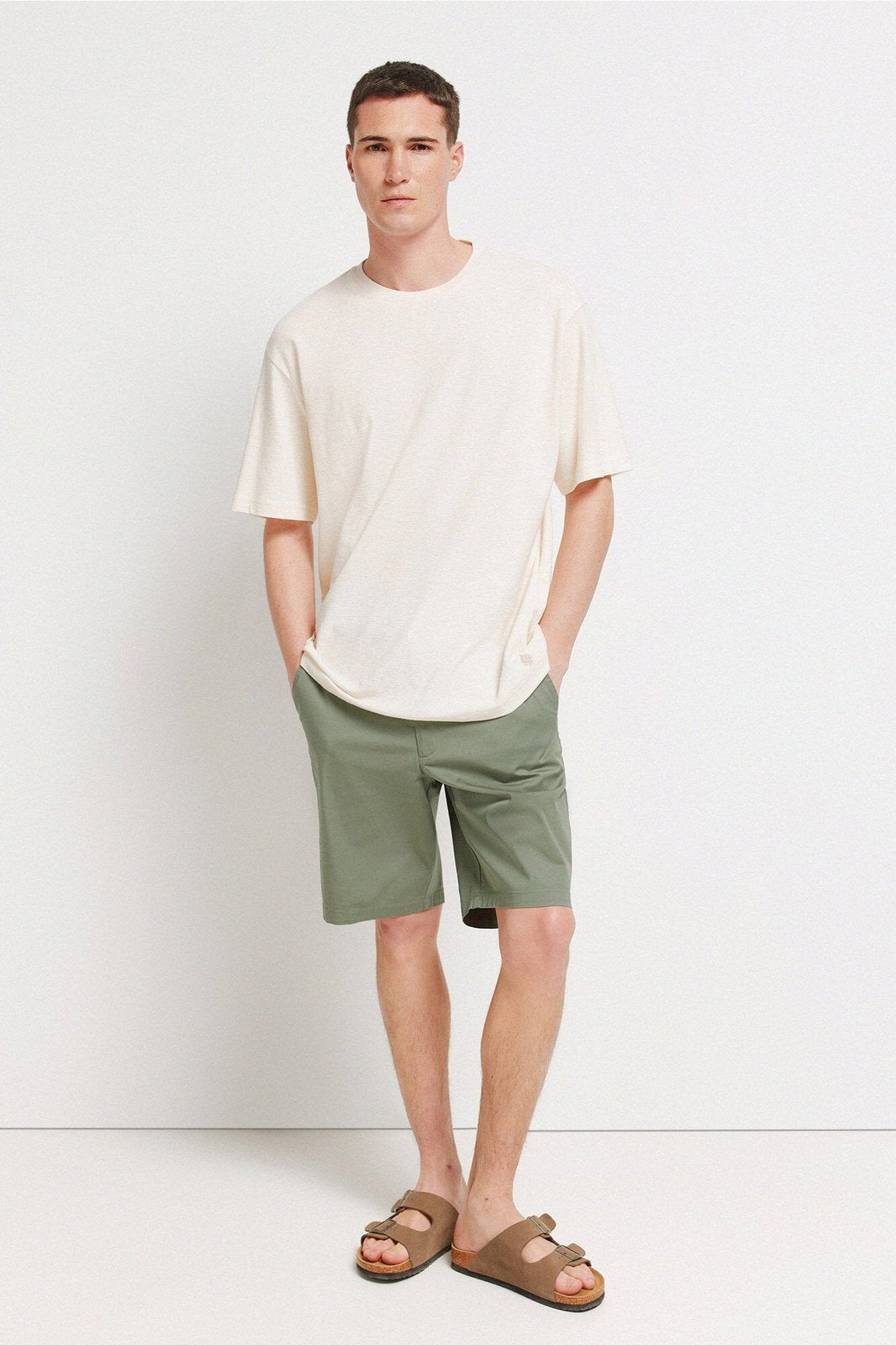 Short Sleeve Textured T-Shirt - White