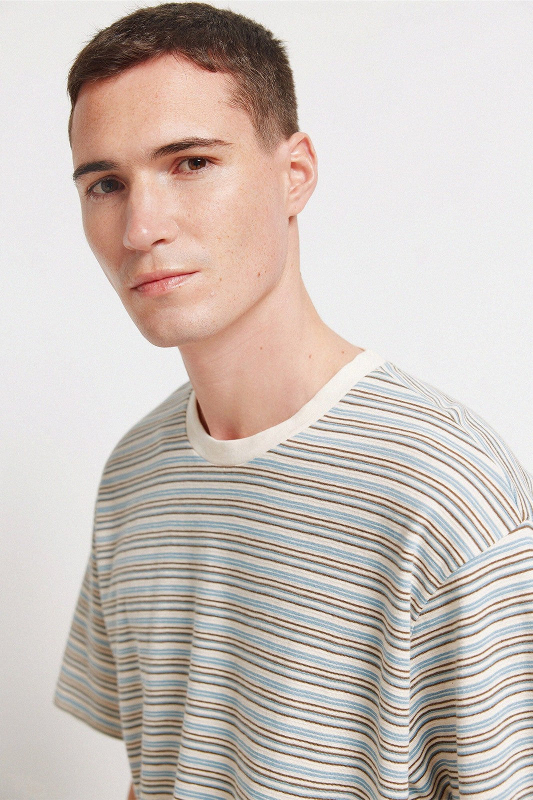 Short Sleeve Stripe T-Shirt - White