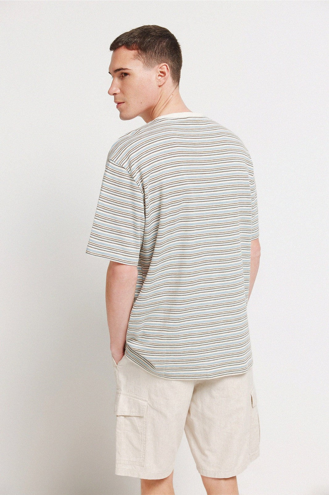 Short Sleeve Stripe T-Shirt - White